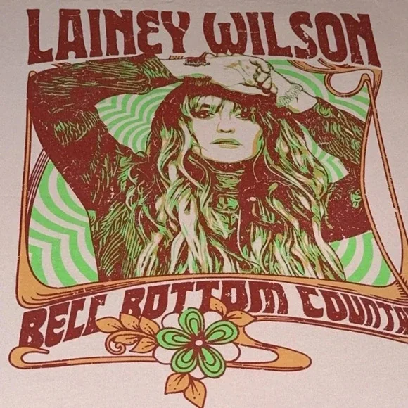 Lainey Wilson Official Merch Bell Bottom Country Short Sleeve Cotton Shirt - Picture 2 of 10